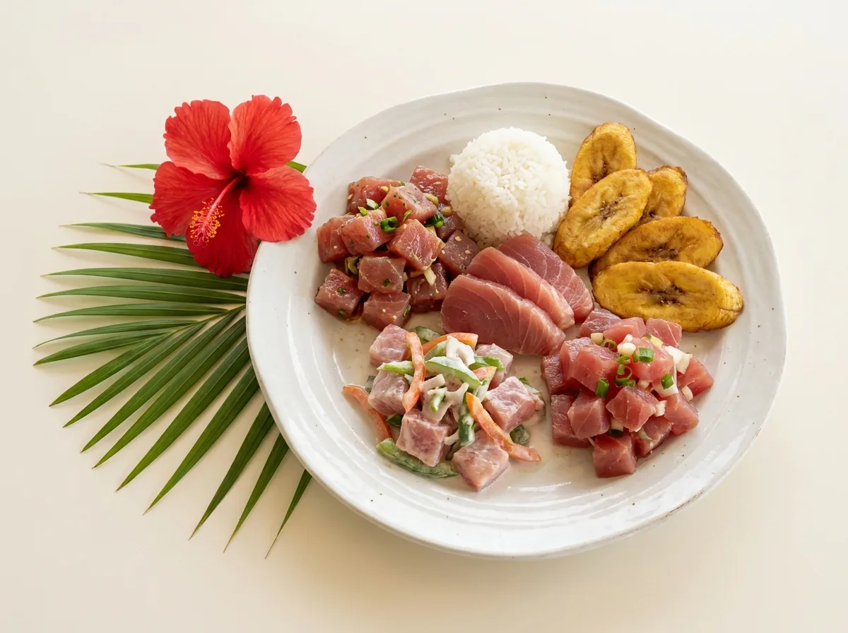 Assiette complète Bora Bora — assortiment généreux de poisson