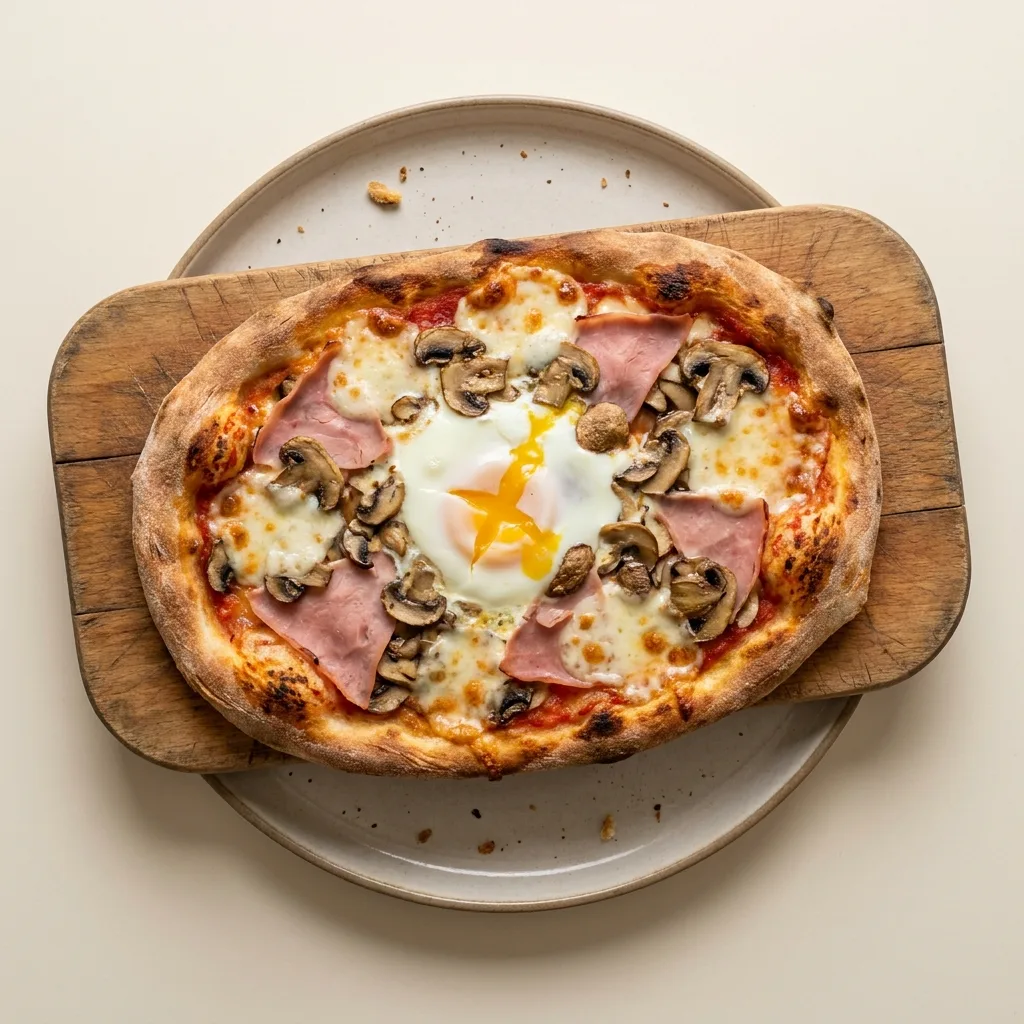 Pizza Royal — jambon, champignons, œuf